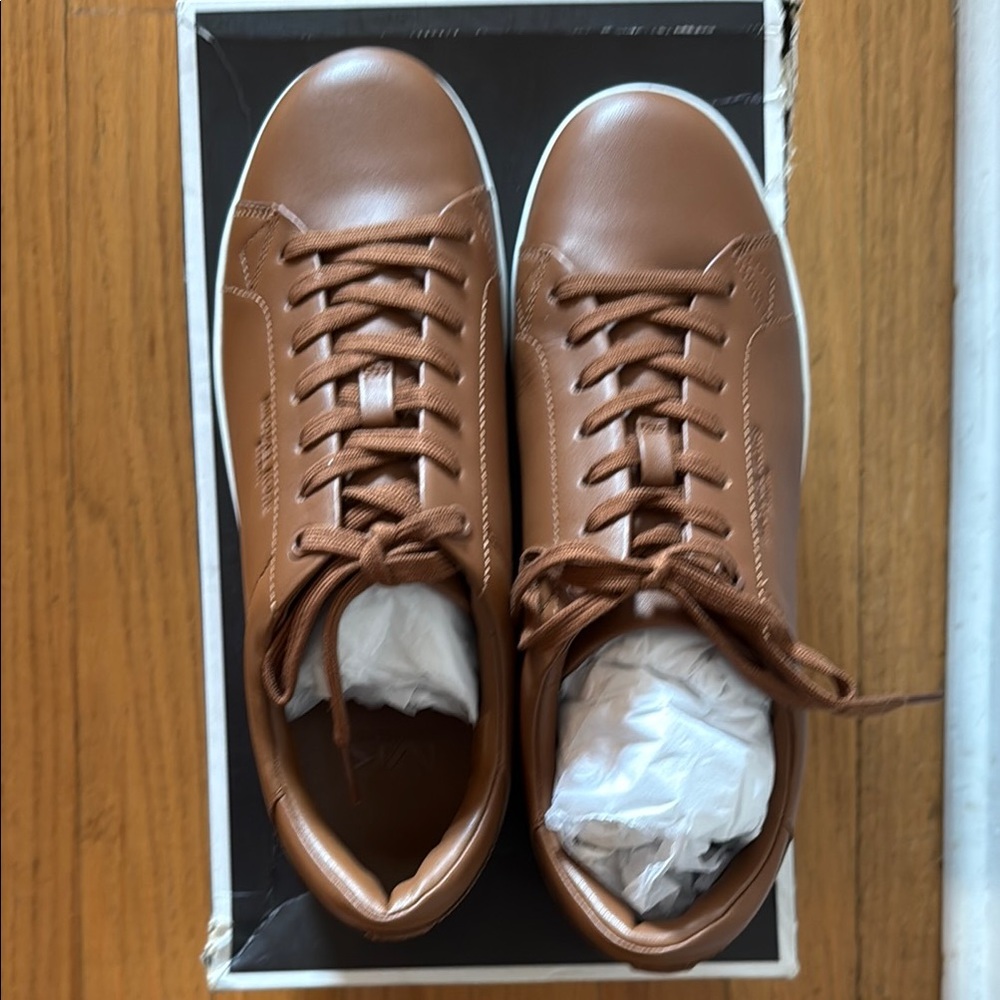 Men's Michael Kors Nate Luggage Brown Leather Sneakers